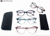 HEEYYOK női olvasószemüveg virágmintás macskaszem keret könnyű 5