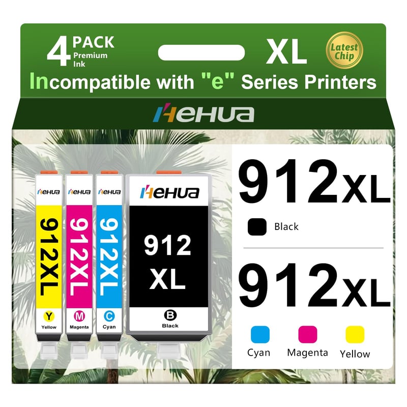 hehua 912XL utángyártott tintapatron csomag HP OfficeJet 8012-8025 nyomtatókhoz, 4 db