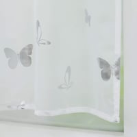 HeichkelL ezüst fényvisszaverő voile függöny pillangó mintás konyhai rövid függöny 30x90cm 3