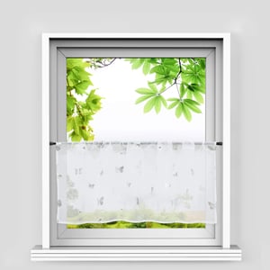 HeichkelL kuchynská záclona z voálu s motýlím vzorom, biela - 30x90 cm