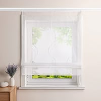 Heichkell Voile Rimska zavjesa s vezom, bijela, 100x140 cm, od prozirnog materijala 1