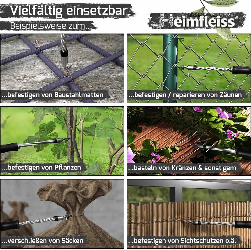 Heimfleiss® Fúrófil és Huzalcsipesz 1,4x100-300mm 1000db Betonkötöző Szett