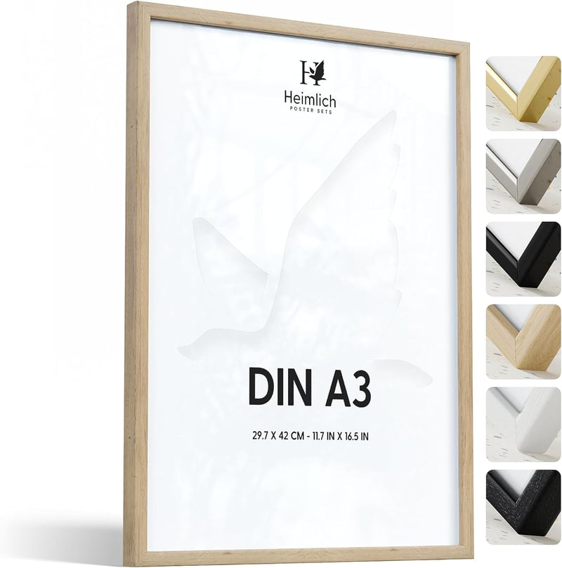 Heimlich Képkeret DIN A3 30x42 cm Tölgy Fa Natúr Fénykép Plakát Keret