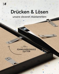 Heimlich Rám na obrazy DIN A2 42x59,4 cm čierny kovový hliníkový veľký kolážový rám na dokumenty a fotografie 1 kus 4