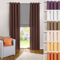 Heimtexland Perdea cu inele, maro închis, semitransparentă, din microfibră, 245x140 cm - Perdea decorativă cu inele, tip 117 1