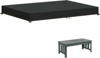 HEIMUNI Kerti Asztaltakaró 205x105x15 cm - Vízálló, UV-Ellenálló Asztallap Védőhuzat Poliészterből, Fekete, Szélálló Kültéri Bútortakaró 1
