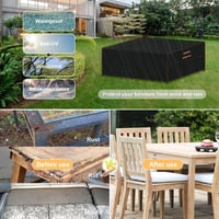 Husă pentru mobilier de grădină HEIMUNI 280x210x90 cm, 420D, impermeabilă, prelată de protecție împotriva prafului pentru masă și scaune de terasă sau balcon 6