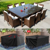 Husă pentru mobilier de grădină HEIMUNI 280x210x90 cm, 420D, impermeabilă, prelată de protecție împotriva prafului pentru masă și scaune de terasă sau balcon 8