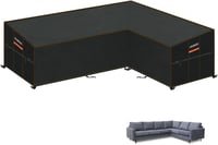 Husă pentru canapea de grădină în formă de L HEIMUNI, impermeabilă, rezistentă la UV, hidrofobă, protecție pentru mobilier din ratan cu șnur de strângere, 286x222x90x80/65 cm 1