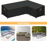 Husă pentru canapea de grădină în formă de L HEIMUNI, impermeabilă, rezistentă la UV, hidrofobă, protecție pentru mobilier din ratan cu șnur de strângere, 286x222x90x80/65 cm 7