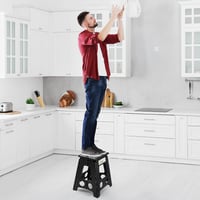 Heimwohl Összecsukható fellépő 40 cm fekete, 150 kg teherbírás, biztonsági retesz és forgatható fogantyú, otthon irodába kertbe és lótartásh 7