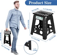 Heimwohl Összecsukható fellépő 40 cm fekete, 150 kg teherbírás, biztonsági retesz és forgatható fogantyú, otthon irodába kertbe és lótartásh 4