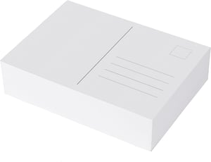 100 kom bijelih praznih razglednica DIN A6 formata, premium umjetnički papir 300 g/m2, kreativne — blago savijene (stanje: vidi 2. sliku)