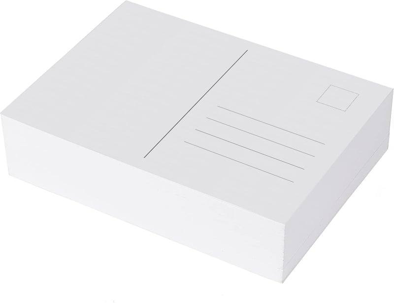 Heite 100 ks bielych prázdnych pohľadníc DIN A6 na kreatívnu tvorbu, pohľadnice s vlastným dizajnom, prémiový natieraný papier 300 g/m²
