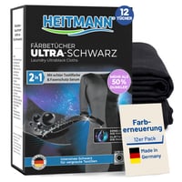HEITMANN Șervețele 2 în 1 pentru Revigorarea Culorii Negre – Pentru Împrospătarea și Îngrijirea Hainelor Negre în Mașina de Spălat – 12 bucăți 1