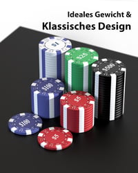 HEITOK 500 Darabos Poker Zseton Készlet 11,5g Számozott Zsetonokkal Alumínium Kofferben 1-500$ Blackjack Kaszinó Játékokhoz 8