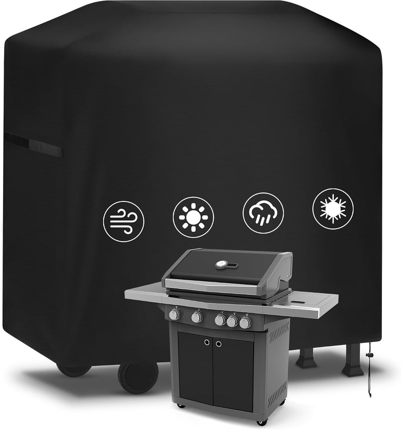 Hejo 420D Oxford fekete grilltakaró szél- és porálló téli ponyva különféle grillhez, 117 x 66 x 117 cm