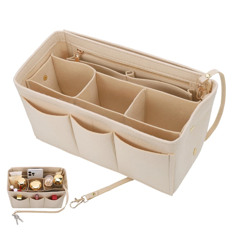 Hejo Organizér do kabelky z plsti, Shopper Beige, veľkosť M, viacvreckový organizér do kabelky pre ženy