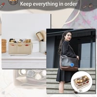 Hejo Organizér do kabelky z plsti, Shopper Beige, veľkosť M, viacvreckový organizér do kabelky pre ženy 6