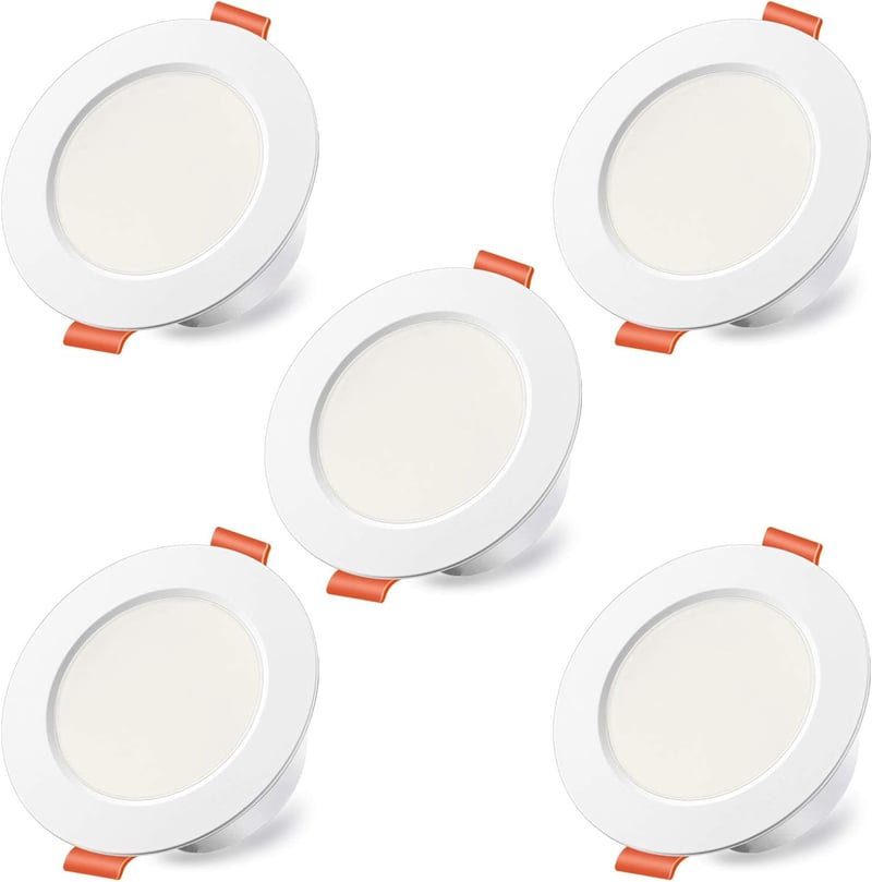 HEKEE LED Beépíthető Spotlámpa 8W Mennyezeti Világítás 2700K Meleg Fehér IP44 Vízálló 800lm 5 Darabos Szett