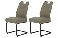 Hela Tische Kerstin XL stolica za ljuljanje, set od 2 komada, mikrovlakna, boja blata, četvrtasti crni okvir, sjedalo s oprugama za udobnost, nosivost 140 kg 1