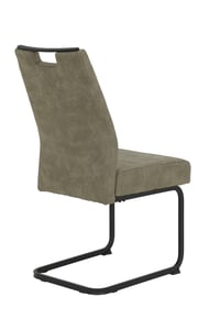Hela Tische Kerstin XL stolica za ljuljanje, set od 2 komada, mikrovlakna, boja blata, četvrtasti crni okvir, sjedalo s oprugama za udobnost, nosivost 140 kg 7