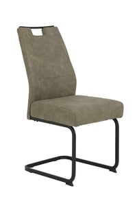 Hela Tische Kerstin XL stolica za ljuljanje, set od 2 komada, mikrovlakna, boja blata, četvrtasti crni okvir, sjedalo s oprugama za udobnost, nosivost 140 kg 5