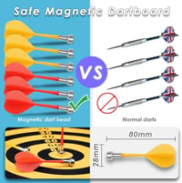 HelaCueil Mágneses Dartboard 38cm Kétoldalas Gyerekeknek és Felnőtteknek 12 Nyíllal 7