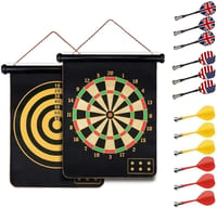 HelaCueil Mágneses Dartboard 38cm Kétoldalas Gyerekeknek és Felnőtteknek 12 Nyíllal 1