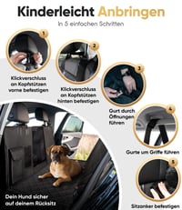 Heldenwerk® Poťah na autosedačku pre psov, vodeodolný a odolný voči poškriabaniu, na zadné sedadlo, univerzálna veľkosť, s bočnou ochranou 5