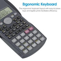 Calculator Științific Helect cu Afișaj pe Două Rânduri pentru Școală și Birou, Negru 3