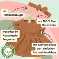 Súprava detského oblečenia Heless 1425 z mušelínu, 2-dielna, bio bavlna – karamelová – 28-35 cm 4