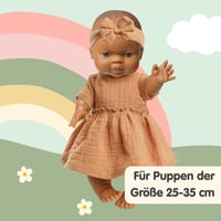 Súprava detského oblečenia Heless 1425 z mušelínu, 2-dielna, bio bavlna – karamelová – 28-35 cm 5