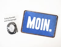 helges-shop Plechová ceduľka Moin – Kovová ceduľa so šnúrkou a prísavkou – Retro dekoratívna ceduľa – Pre fanúšikov severských svetiel a Severného mora – Ozdoba na dvere 5
