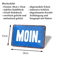 helges-shop Plechová ceduľka Moin – Kovová ceduľa so šnúrkou a prísavkou – Retro dekoratívna ceduľa – Pre fanúšikov severských svetiel a Severného mora – Ozdoba na dvere 4