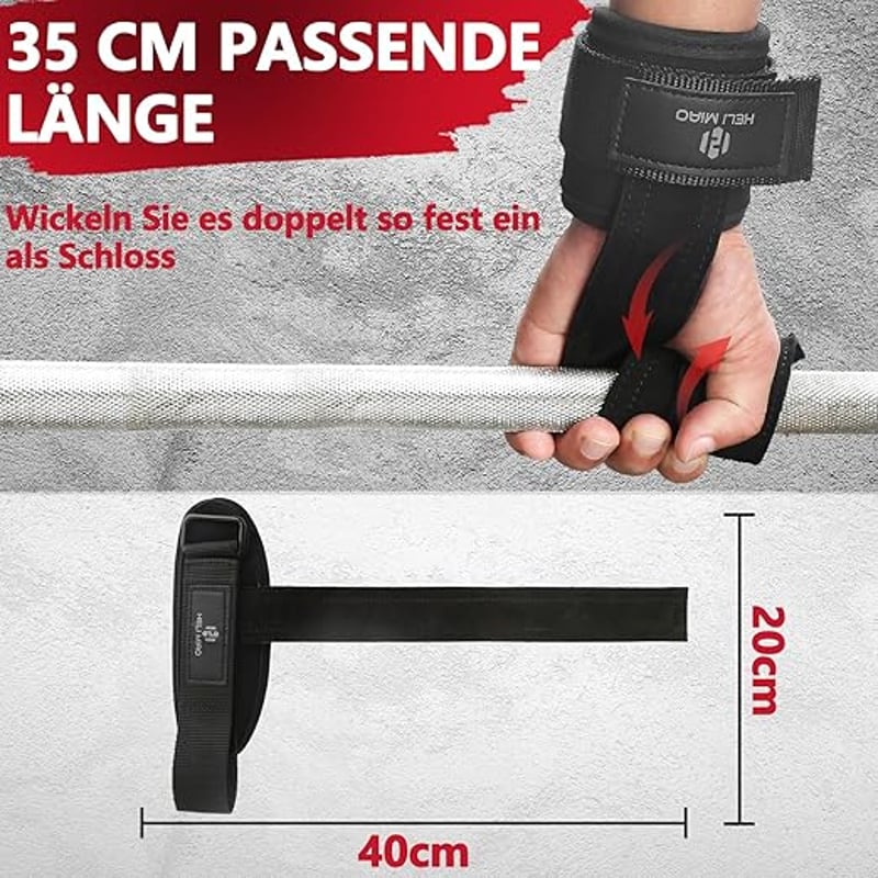 HELI MIAO Erősítő Emelő Szíjak Bőr Csuklótámasz Testépítéshez Crossfit Edzéshez Fekete