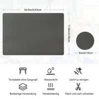 HELI MIAO Set podmetača za tanjure 6 kom., perivi podmetači od umjetne kože 43x30 cm, otporni na toplinu, obostrani — bez podmetača za čaše (stanje: vidi 2. sliku) 6