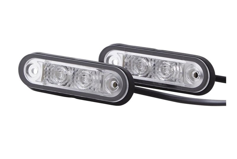 HELLA 2XA 959 790-411 LED obrysové svetlo pre prívesy a karavany - 12/24V - vstavané - číra šošovka - 5000 mm kábel - ECE/ADR