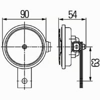 HELLA 3AL 922 200-761 S90 Signálny klaksón - 12V, 113dB, 350Hz, čierne puzdro, hlboký tón, konektor DEUTSCH 3