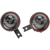 HELLA 3AL 922 200-761 S90 Signálny klaksón - 12V, 113dB, 350Hz, čierne puzdro, hlboký tón, konektor DEUTSCH 2
