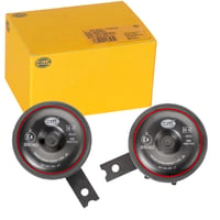 HELLA 3AL 922 200-761 S90 Signálny klaksón - 12V, 113dB, 350Hz, čierne puzdro, hlboký tón, konektor DEUTSCH 1