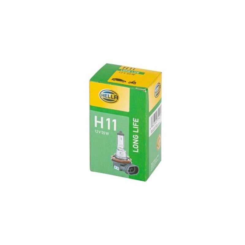 HELLA H11 Long Life žiarovka 12V 55W pätica PGJ19-2, 3x dlhšia životnosť, 3700K biele svetlo, 1 ks v balení