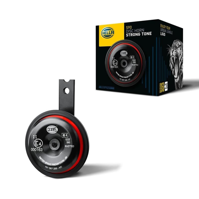 Signálna húkačka HELLA S90 12V - 415 Hz, 113 dB, vysoký tón - červená/čierna