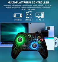 HELLCOOL vezeték nélküli kontroller Nintendo Switch/Switch 2/Lite/OLED konzolhoz, RGB 6