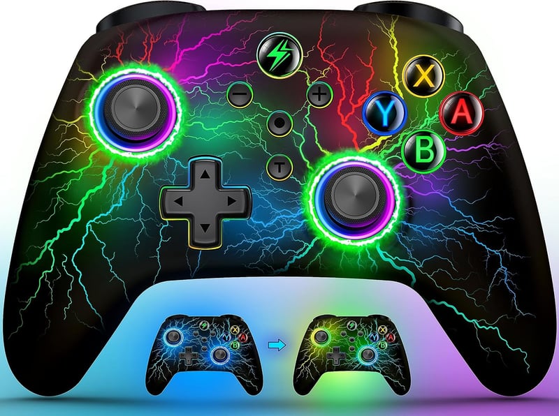 HELLCOOL vezeték nélküli kontroller Nintendo Switch/Switch 2/Lite/OLED konzolhoz, RGB