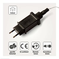 Hellum 150810 strujni adapter za 2x AA baterije, 3V, s prozirnim kabelom od 1,8 m, za unutarnju upotrebu, mrežni adapter kao zamjena za AA baterije 4