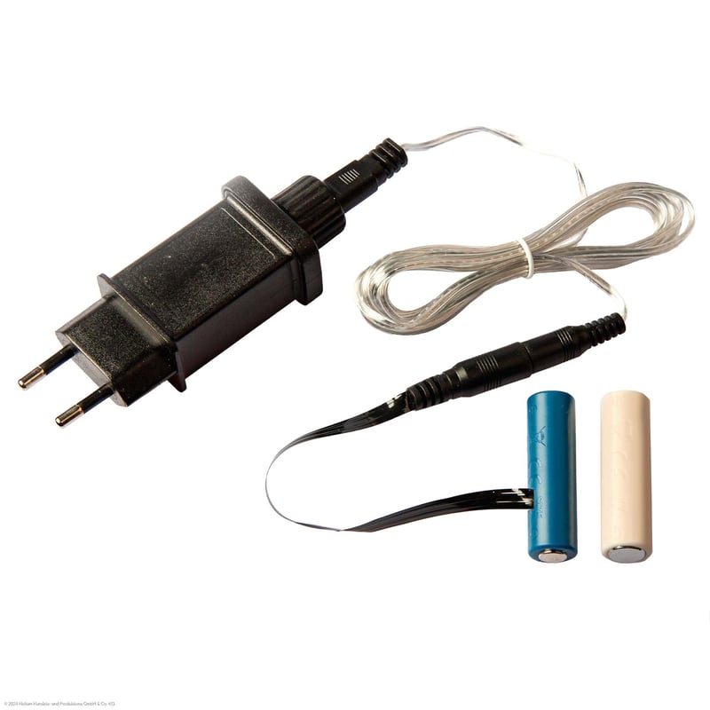 Hellum 150810 strujni adapter za 2x AA baterije, 3V, s prozirnim kabelom od 1,8 m, za unutarnju upotrebu, mrežni adapter kao zamjena za AA baterije