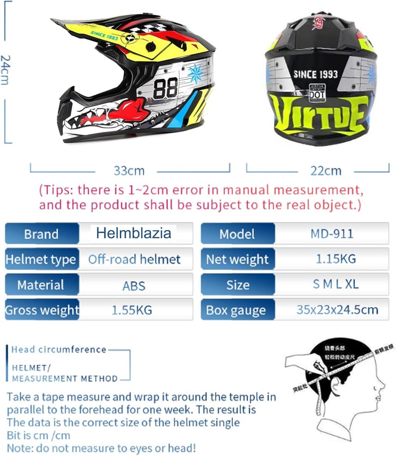 Helmblazia Motocross Sisak ECE R22.06 Ezüst S Méret - Terepjáró Cross Bukósisak MTB Enduro Quad ATV Downhill Szellőzéssel