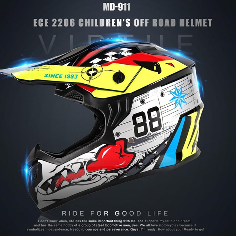 Helmblazia Motocross Sisak ECE R22.06 Ezüst S Méret - Terepjáró Cross Bukósisak MTB Enduro Quad ATV Downhill Szellőzéssel