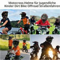 Detská motokrosová prilba, 5-15 rokov, MTB downhill prilba s okuliarmi a maskou, fullface motokrosová, na štvorkolku, ATV, ružová, veľkosť M (54-55 cm) 2